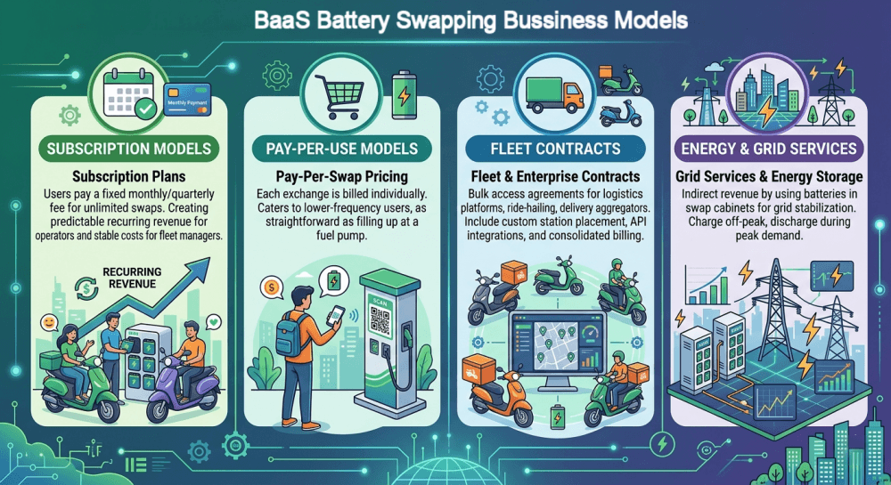 common BaaS battery swapping business models